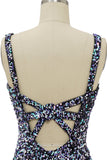 Black Sequin Fitted Short Formal Dress