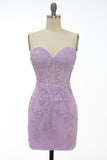 Tight Royal Blue Short Formal Dress with Appliques