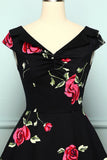 Black Rose Printed Dress