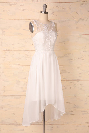 White Appliques Homecoming Dress