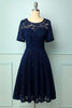 Load image into Gallery viewer, Dark Green Bridesmaid Plus Size Lace Dress