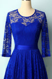 Royal Blue Rose Lace Dress