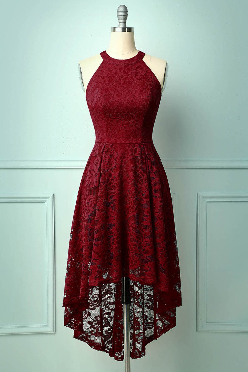 Burgundy Red Lace Dress
