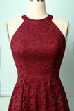 Burgundy Red Lace Dress