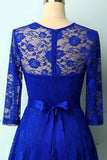 Royal Blue Rose Lace Dress