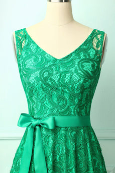 Green Lace Bridesmaid Dress