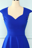 Royal Blue Solid Vintage Dress