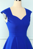 Royal Blue Solid Vintage Dress