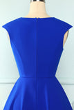 Royal Blue Solid Vintage Dress