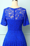 Royal Blue Bridesmaid Lace Dress