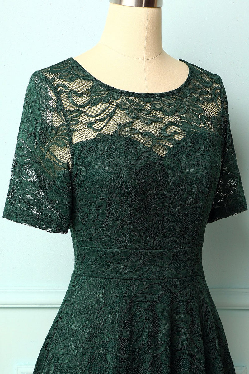 Load image into Gallery viewer, Dark Green Bridesmaid Lace Dress