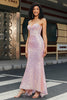 Load image into Gallery viewer, Pink Sequins Corset Formal Dress