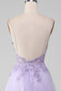 Load image into Gallery viewer, Sparkly Light Purple A-Line Spaghetti Straps Long Formal Dress With Beading
