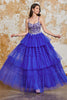 Load image into Gallery viewer, Gorgeous A Line Spaghetti Straps Royal Blue Long Formal Dress with Ruffles Appliques