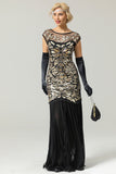 Black Gold Mermaid Flapper Dress