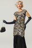 Load image into Gallery viewer, Black Gold Mermaid Flapper Dress