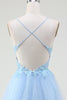 Load image into Gallery viewer, Light Blue Corset Formal Dress with Beading