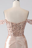 Mermaid Champagne Corset Formal Dress