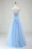 Load image into Gallery viewer, A-Line Light Blue Formal Dress with Appliques