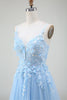 Load image into Gallery viewer, A-Line Light Blue Formal Dress with Appliques