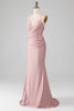 Load image into Gallery viewer, Sparkly Blush Beaded Long Mermaid Formal Dress