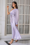 Lavender One Shoulder Simple Formal Dress