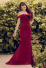 Load image into Gallery viewer, One Shoulder Mermaid Burgundy Formal Dress
