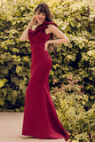 One Shoulder Mermaid Burgundy Formal Dress