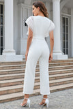 White Lace Formal Jumpsuits