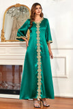 Green Formal Evening Dress with Sleeves