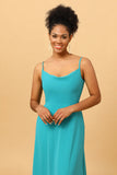 Spaghetti Straps Chiffon Jade Bridesmaid Dress