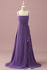 Load image into Gallery viewer, Purple Chiffon Spaghetti Straps Junior Bridesmaid Dress With Cascading Ruffles