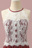 Load image into Gallery viewer, Burgundy Halter Lace and Chiffon Junior Bridesmaid Dress