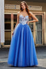 Load image into Gallery viewer, Royal Blue A-Line Sweetheart Broken Mirrors Strapless Corset Long Formal Dress