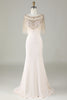 Load image into Gallery viewer, Sparkly Champagne Boat Neck Beaded Mermaid Long Formal Dress