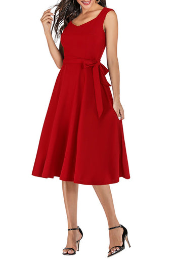 Red Sash Homecoming Dress