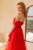 Red Off The Shoulder Formal Dress