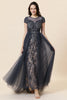 Load image into Gallery viewer, Sparkly Navy Beaded Long Formal Dress