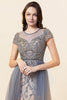 Load image into Gallery viewer, Sparkly Dark Grey Beaded Long Formal Dress