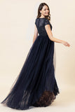 Sparkly Dark Grey Beaded Long Formal Dress