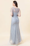 Sparkly Grey Mermaid Beaded Long Formal Dress