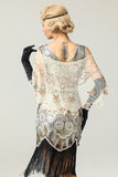 1920s Ivory Flower Sequin Women Cape