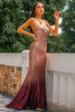 Sequins Halter Prom Formal Dress