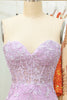 Load image into Gallery viewer, Tight Sweetheart Purple Short Formal Dress with Appliques