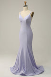 Lavender Mermaid Beading Sparkly Formal Dress