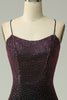 Load image into Gallery viewer, Dark Purple Spaghetti Straps Mermaid Formal Dress with Beading