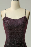 Dark Purple Spaghetti Straps Mermaid Formal Dress with Beading