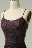 Dark Purple Spaghetti Straps Mermaid Formal Dress with Beading