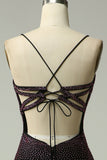 Dark Purple Spaghetti Straps Mermaid Formal Dress with Beading