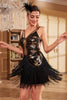 Load image into Gallery viewer, Sparkly Sheath Spaghetti Straps Black Sequins 1920s Dress with Butterfly